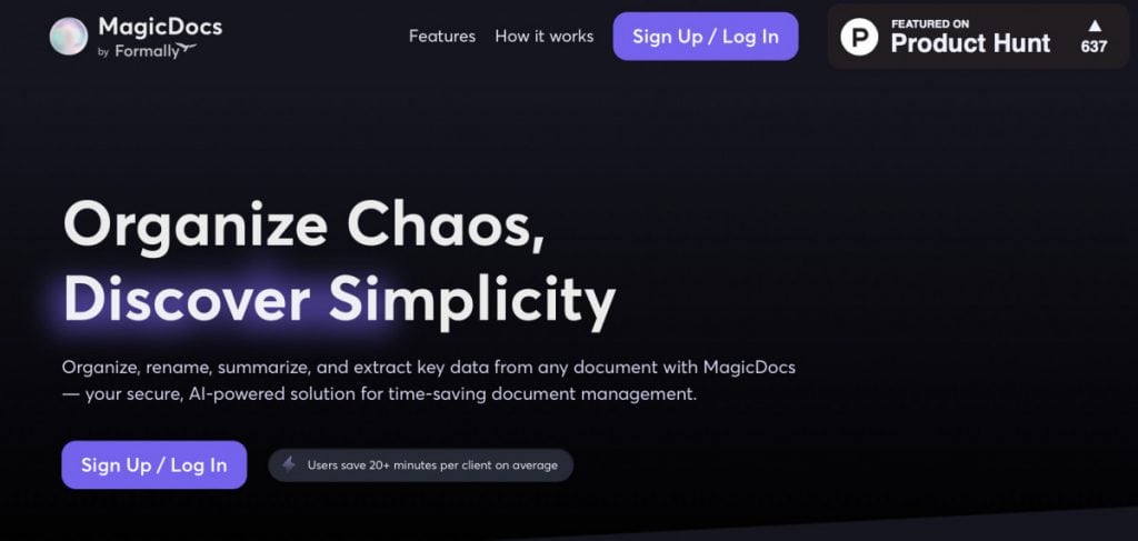 AI-based organization assistant for documents