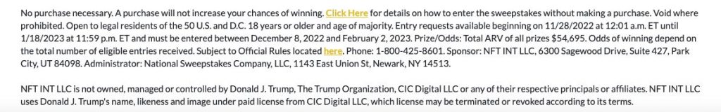 collect trump cards nfts
