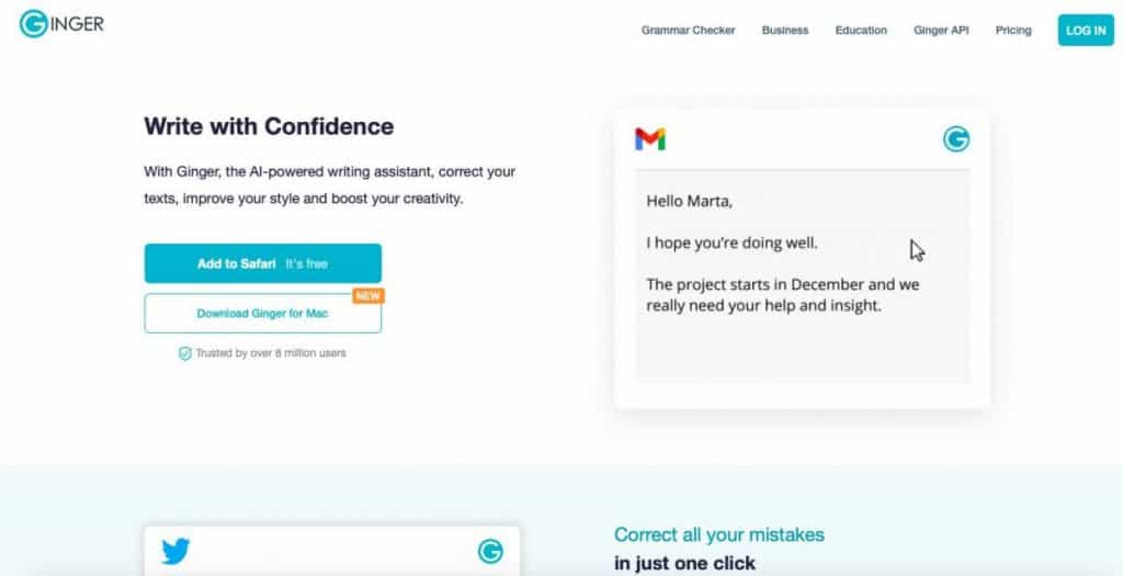 ginger ai grammar checker