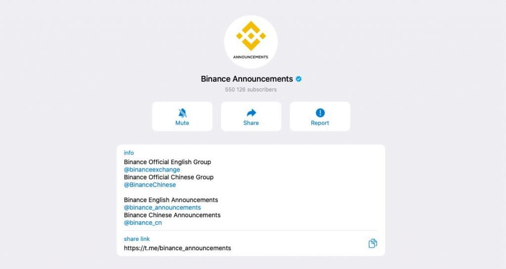 2. Binance Announcements