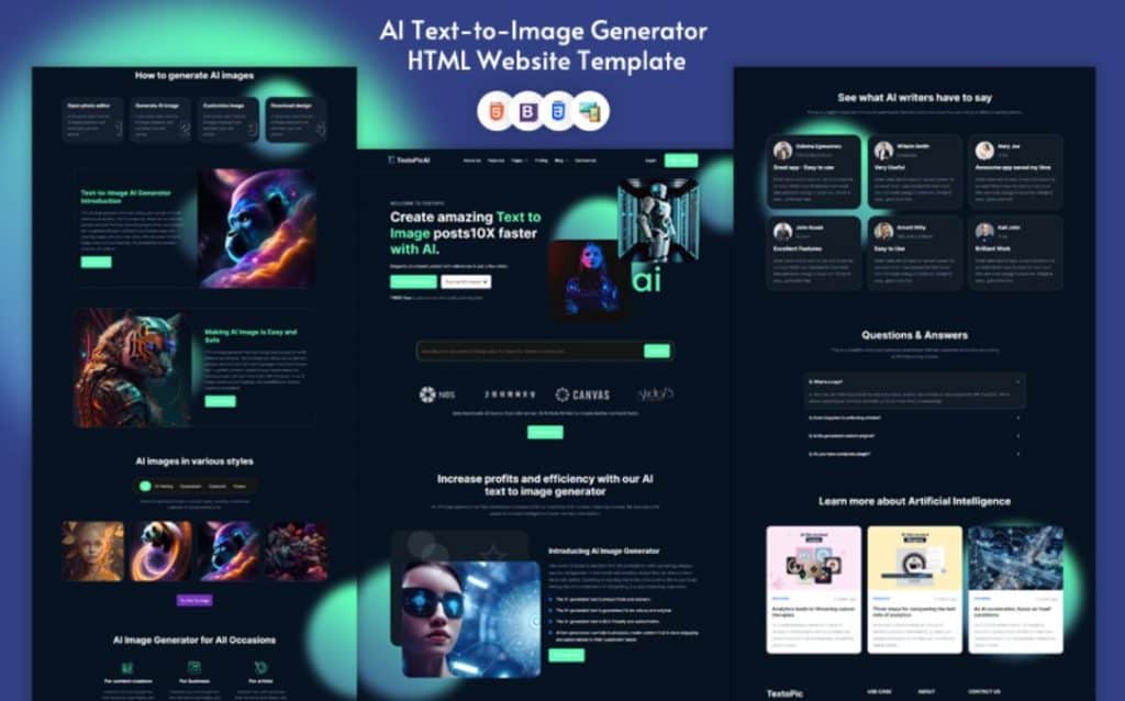: To maximize your AI website's potential and leave a lasting impression, you need a tastefully designed template. A captivating design can help you differentiate yourself in a crowded digital landscape. Not only will it highlight your skills, but it will also encourage more interaction and pique the curiosity of potential clients, setting the stage for personalized user experiences with engaging interfaces.