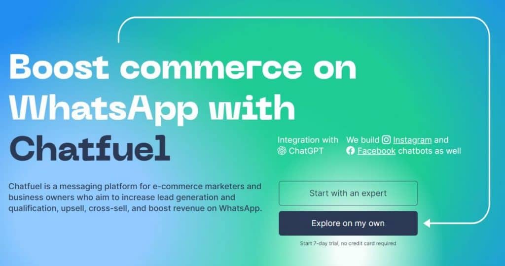 7. ChatFuel - 24/7 Messaging Bot for FB