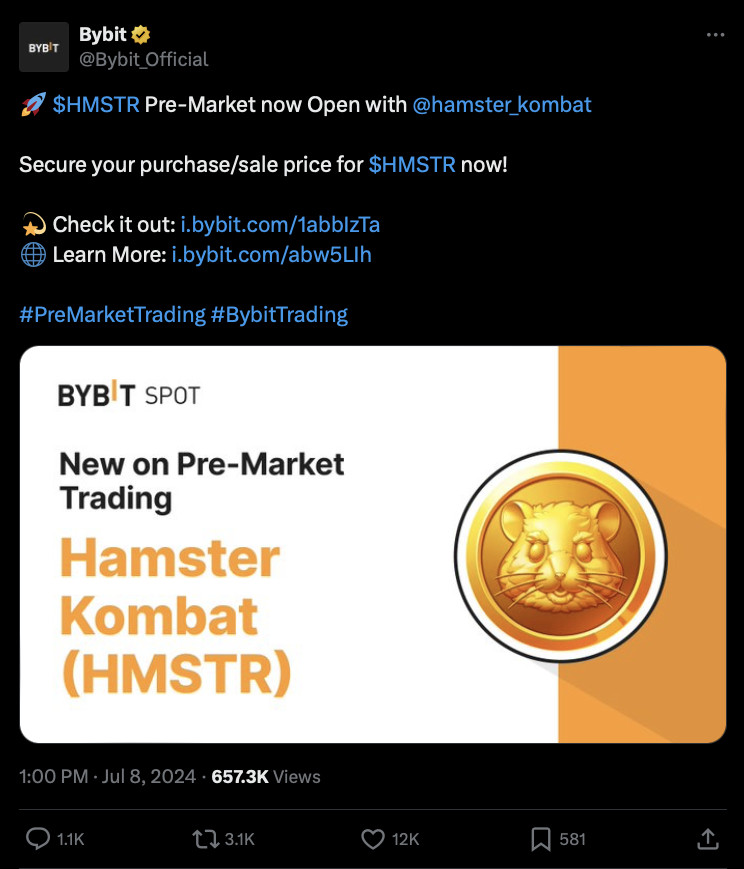 hamster kombat bybit listing news