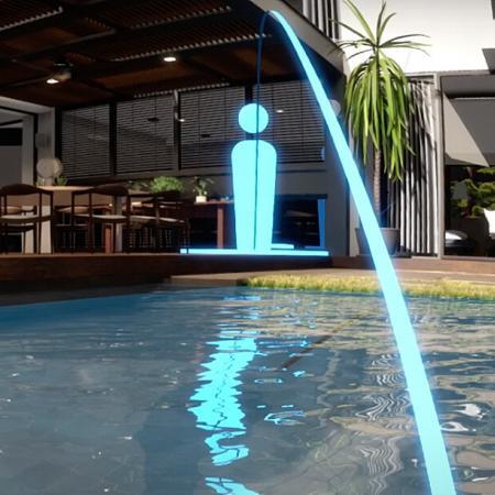 NVIDIA showcased 3D environments in Omniverse XR featuring real-time ray tracing technology.