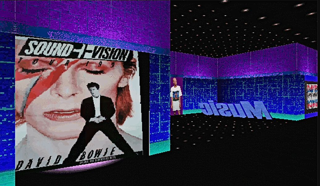 This snapshot showcases an animation from David Bowie's BowieWorld, dating back to 1998.